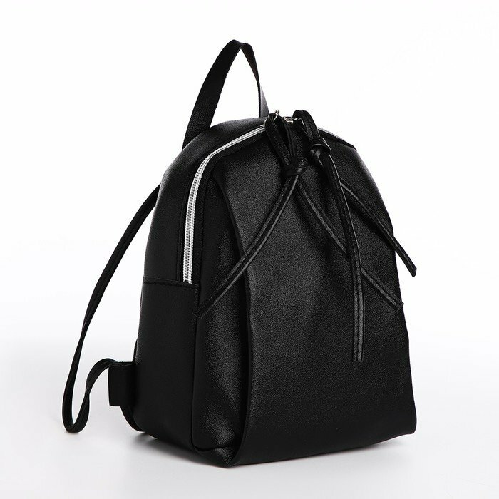 Мини-рюкзак женский из искусственной кожи на молнии, цвет чёрный (комплект из 3 шт)