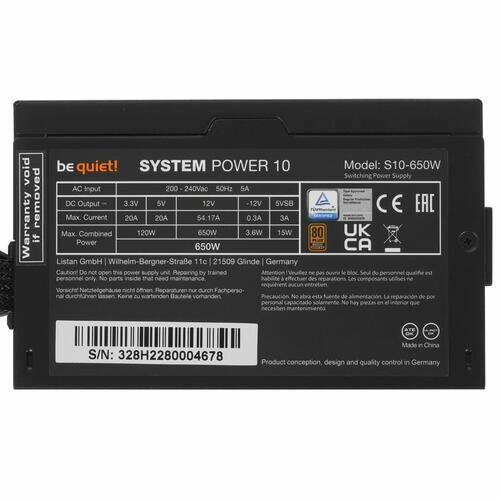 Блок питания be quiet! System Power 10 650W Bronze BN328 - фото №9