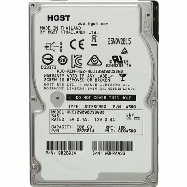 Жесткий диск HGST HUC109090CSS600 900 Гб 2.5" 0B26014 аналог HP 5697-1288