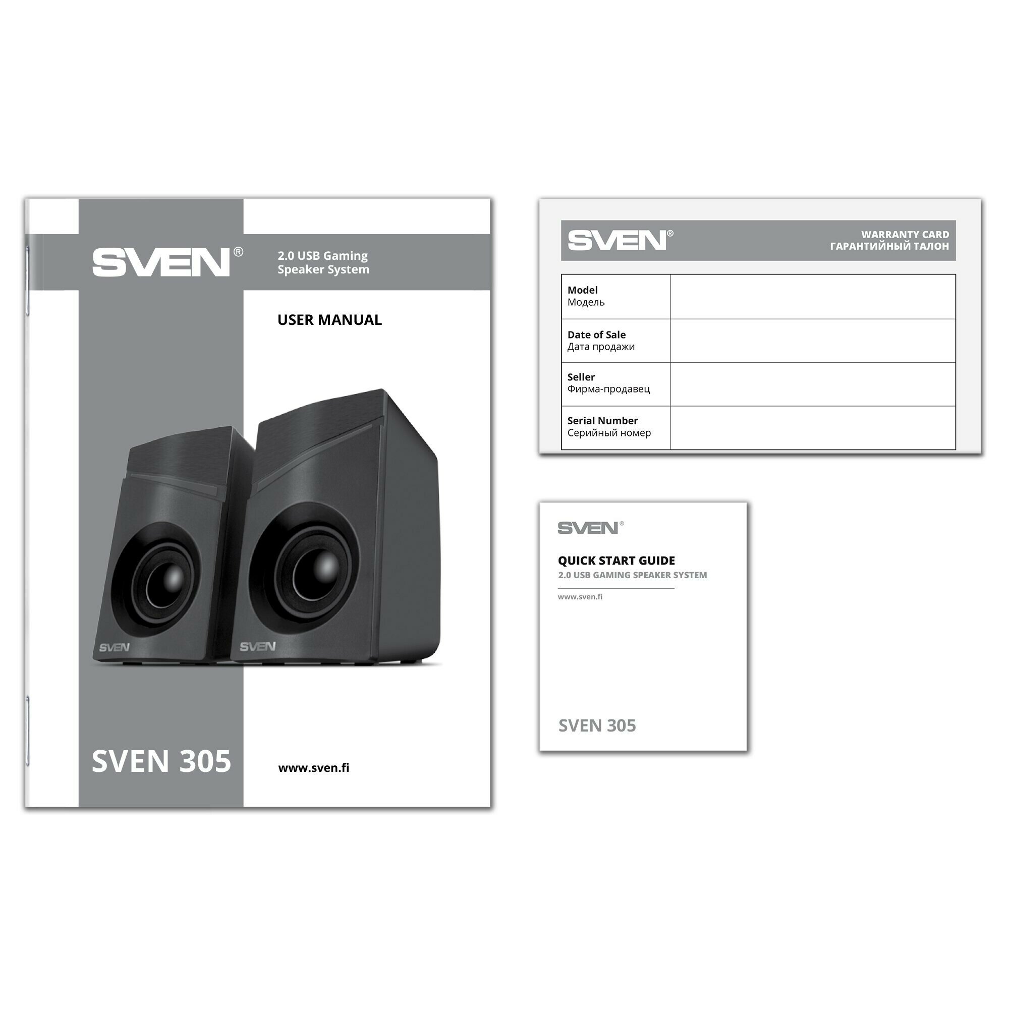 Колонки для компьютера 20 SVEN 305 чёрный / USB / подсветка / 6 Вт