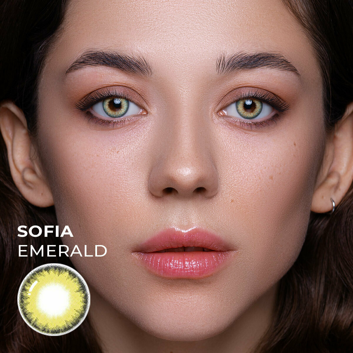 Цветные контактные линзы URBAN LAYER ru Sofia Emerald -4.5, 2шт