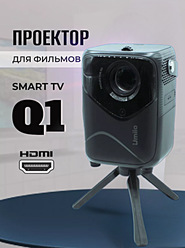 Проектор Umiio Q1 Full HD Android TV, Портативный проектор, Проектор Wi-Fi 1080p для дома, дачи, офиса, Черный