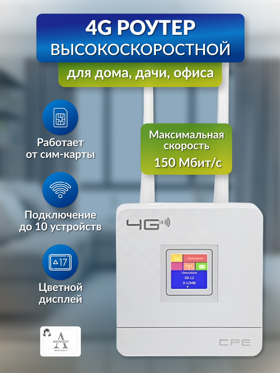 Беспроводной роутер 4G Wi-Fi с поддержкой SIM-карты