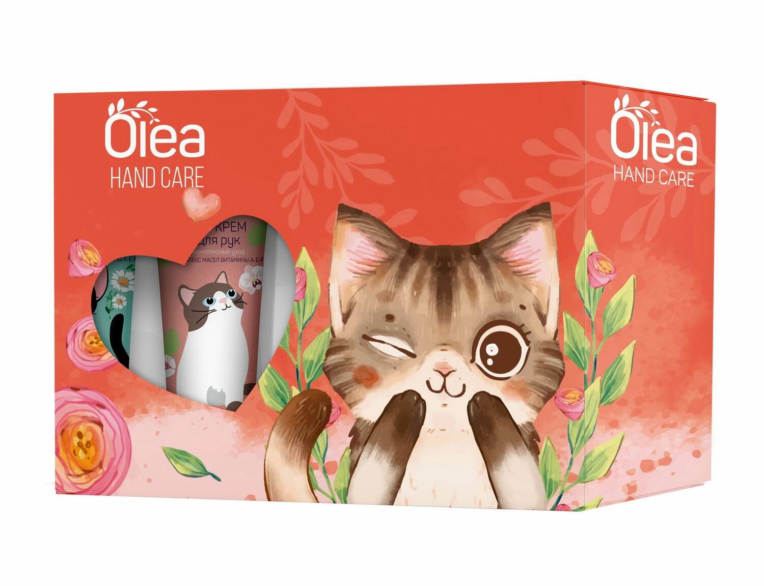 Подарочный набор OLEA HAND CARE CATS: Крем для рук комплексный уход 30 мл + Крем для рук увлажняющий 30 мл + Крем для рук питательный 30 мл 4752171018655