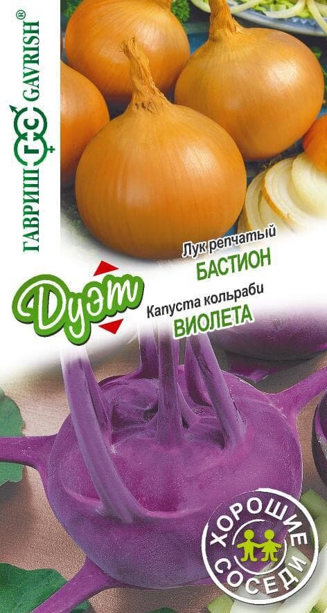 Капуста кольраби Виолетта + Лук репчатый Бастион (семена 03 гр.) Гавриш