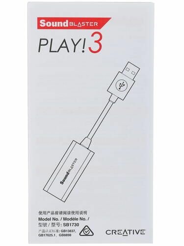 Звуковая карта Creative USB Sound Blaster Play! 3 2.0 Ret [70sb173000000] - фото №11