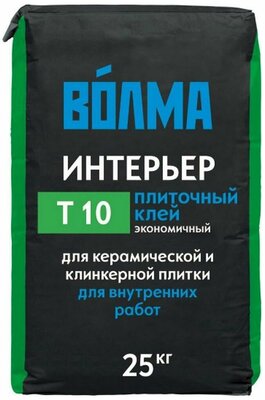 Плиточный клей цементный Волма Интерьер Т10 25 кг