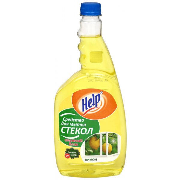Средство для мытья стекол HELP Лимон 0,75 л без распылителя 1-0384 - фотография № 4
