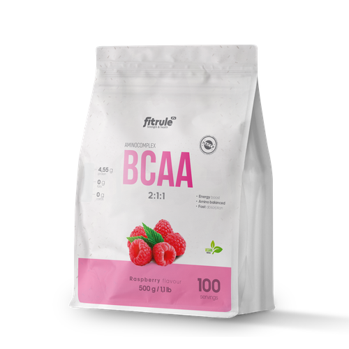 FitRule BCAA 2:1:1 (500 гр) (малина) bcaa myprotein essential 2 1 1 ягодный взрыв 500 гр