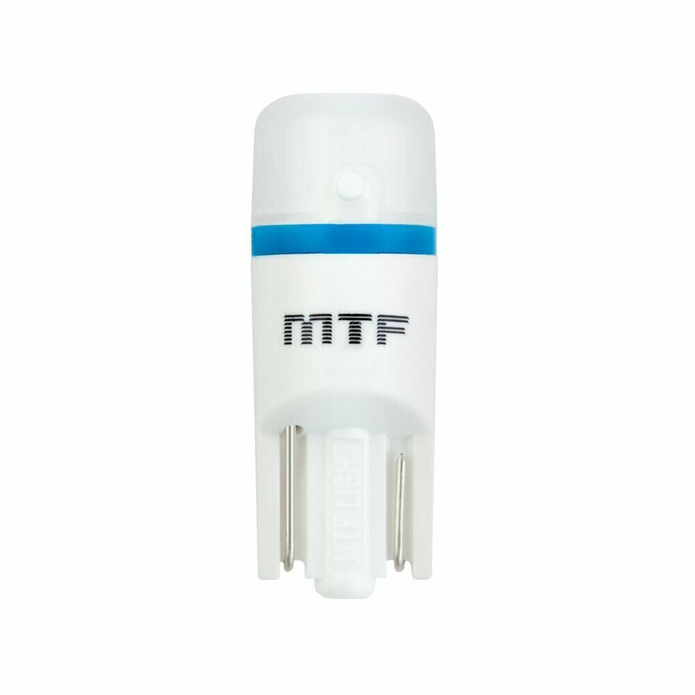 Светодиодная автолампа MTF Light W5W/T10 12В 1Вт 5000К(белый свет) линза матовая Тайвань 2шт