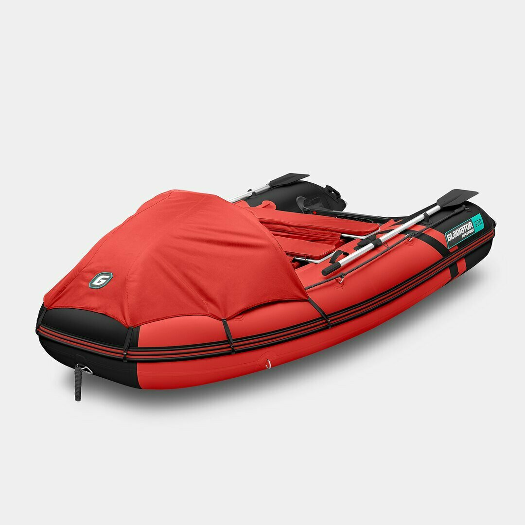 Надувная лодка GLADIATOR E330PRO красно-черный