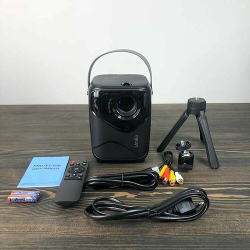 Проектор UMIIO Q1 HDMI для приставки и компьютера Wi-Fi 5G Bluetooth с штативом Черный ProQ 799000₽