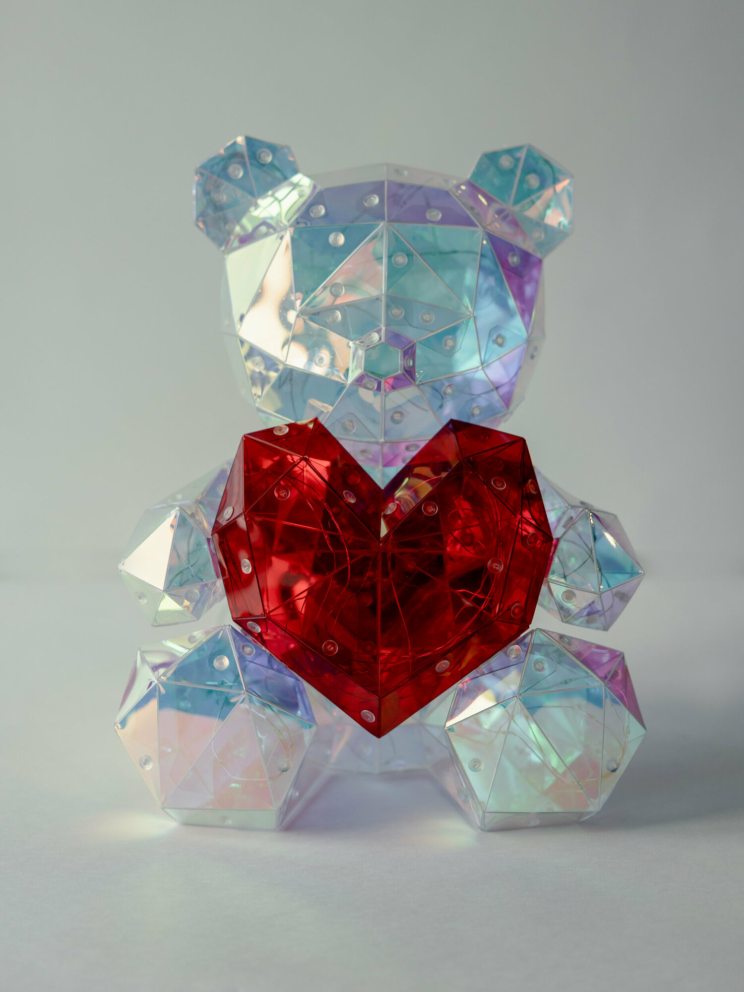 Мишка с сердцем светящийся диодный / LED фигура / Ночник - фотография № 2