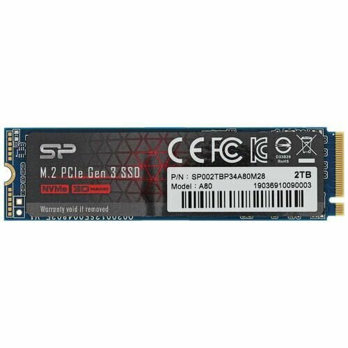 Жесткий диск SILICON POWER P34A80 2TB PCIe Gen3x4 (SP002TBP34A80M28) — фото 3