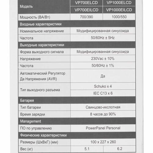 ИБП CyberPower VP700EILCD - фото №12