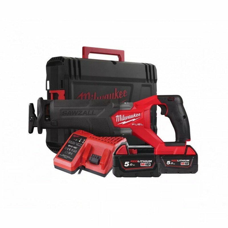 Milwaukee 4933478291 Сабельная пила аккумуляторная Milwaukee M18 FSZ-502X, 18В (2x 5Ач) - фото №10