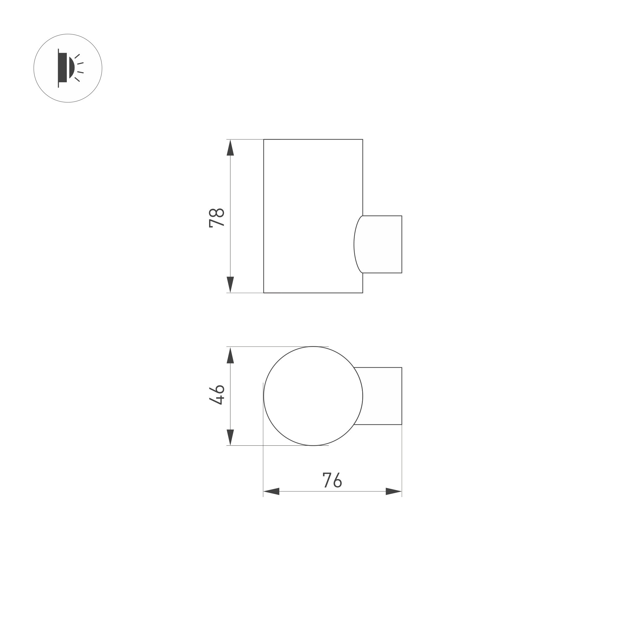 Уличный настенный светодиодный светильник Arlight KT-Ray-Wall-R46-3W Day4000 / - фото №7