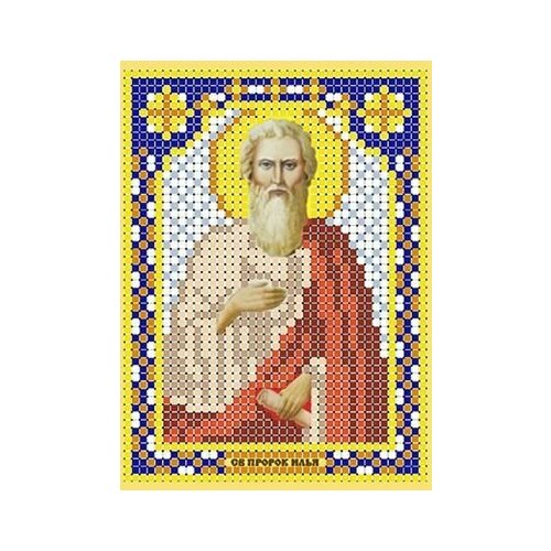 Схема для вышивания бисером (без бисера), именная икона "Святой Пророк Илья" 8 х 11см