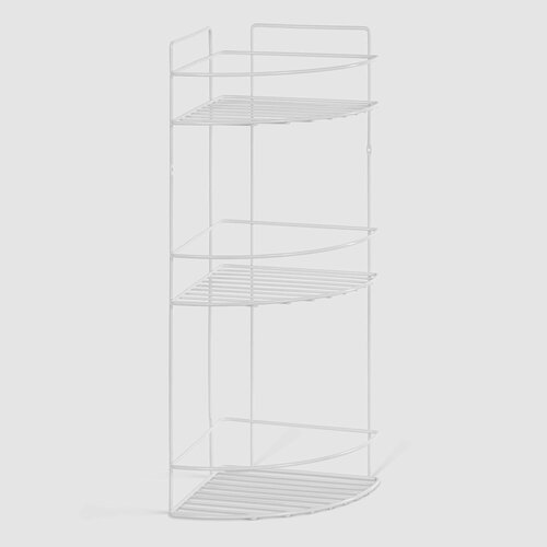 Полочка угловая тройная Suntel металлическая белая 21х21х55,5 см