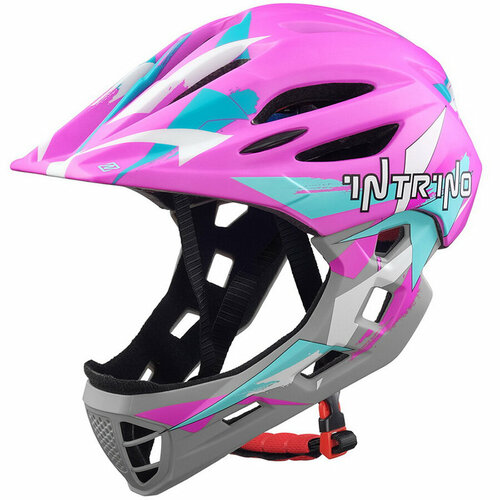 Детский шлем FullFace Intrino Satellite, лёгкий, размер S (46-53 см) вес 320 г розовый
