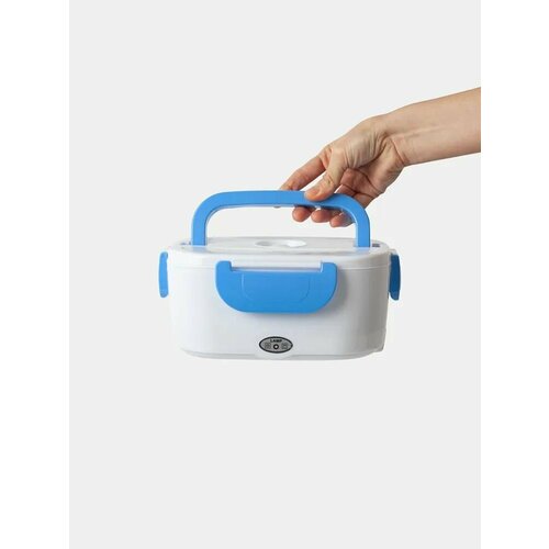 Ланч-бокс с подогревом Optmobilion 220 В синий контейнер для еды электрический бокс из нержавеющей стали от розетки 220V 959₽