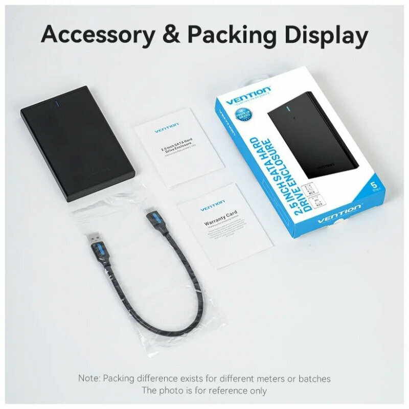 Vention Внешний корпус для HDD/SSD 2.5", бокс для жесткого диска, USB 3.0 Mirco-B, пластик, арт. KPAB0 — фото 19
