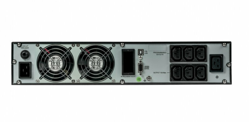 Источник бесперебойного питания Systeme Electriс Smart-Save Online SRV, 3000VA/2700W, On-Line, Rack 2U(Tower convertible), LCD, Out: 6xC13+1xC19, SNMP Intelligent Slot, USB, RS-232 (SRVSE3KRTI) Systeme Electric - фото №4