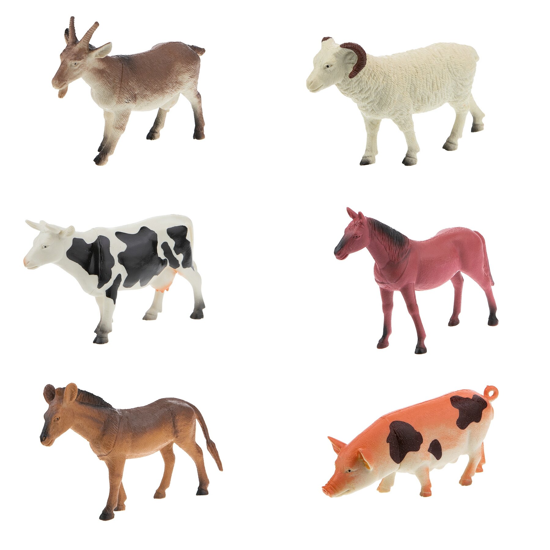 Набор игрушечных животных с фермы (6 штук х 15 см) (Т50554) 1toy - фото №10