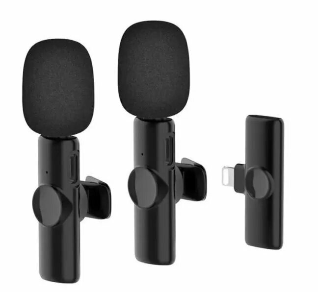 Комплект из 2 беспроводных микрофонов К11/петлички для стрима/для записи звука и видео с качественным голосом/черный