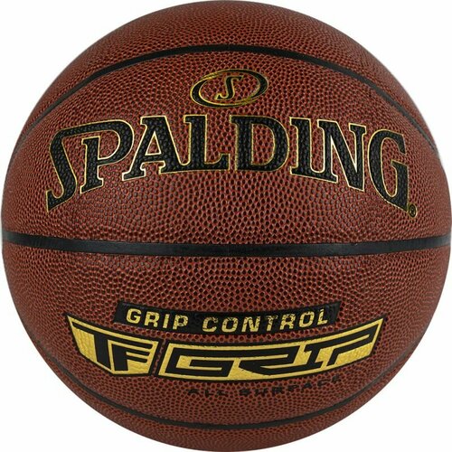 фото Мяч баскетбольный spalding grip control 76 875z, размер 7, композитная кожа (пу) коричневый