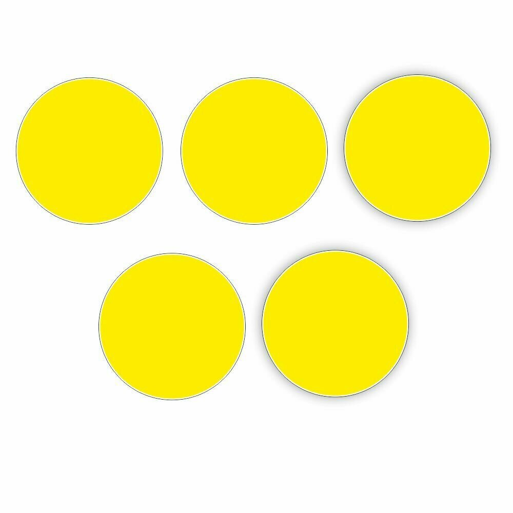 5 штук, Знак "Желтый круг (для слабовидящих), ГОСТ Р 12.4.026 ",200*200 самокл, Арт рэйсинг
