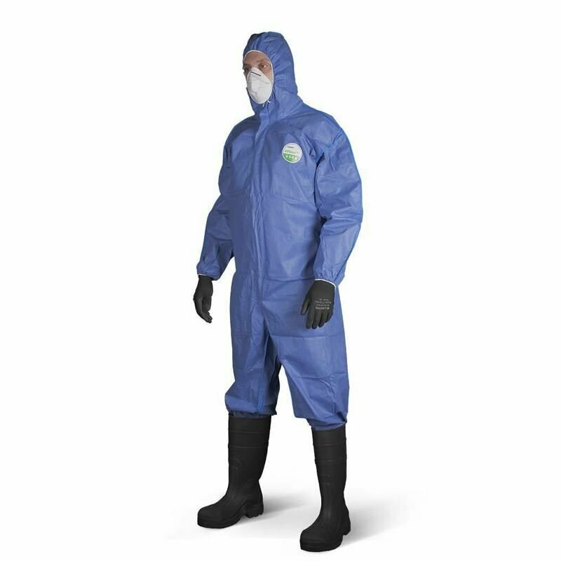фото Комбинезон одноразовый с капюшоном синий Lakeland SafeGard 76 (размер XХXL, ESB428)