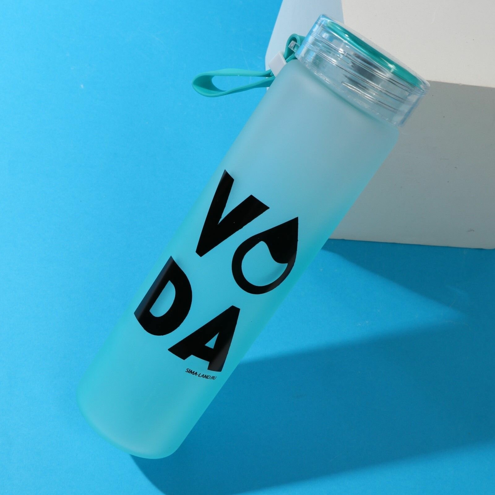 Бутылка для воды стеклянная "VODA", 500 мл