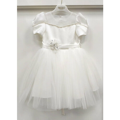 фото Платье beggi ceremony, нарядное, размер 110, белый