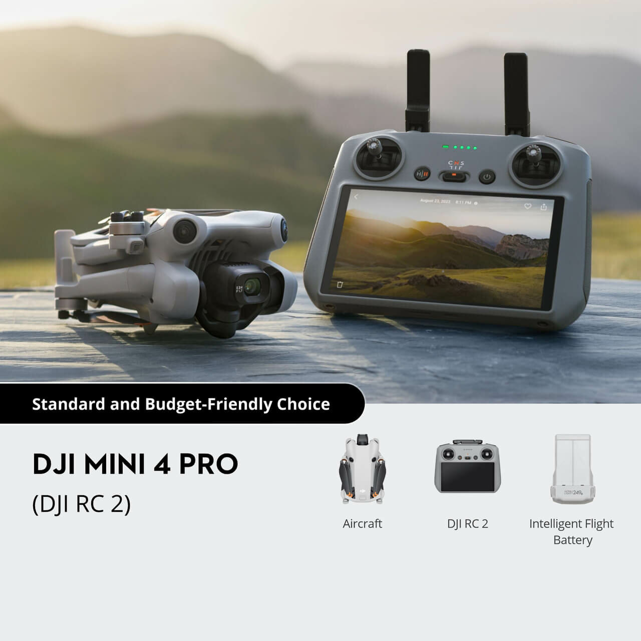 Квадрокоптер DJI Mini 4 Pro с пультом DJI RC 2