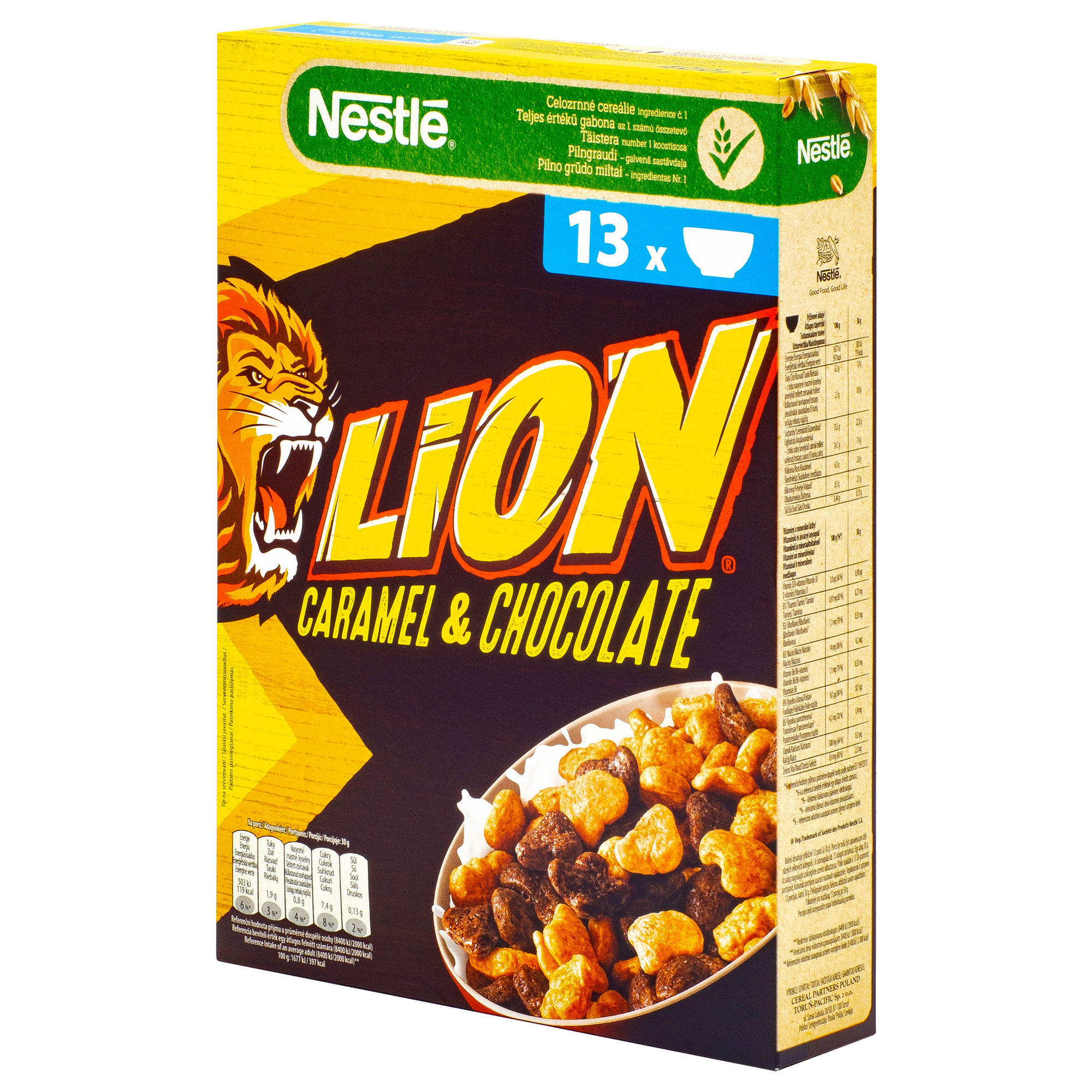 Готовый завтрак Nestle Lion Caramel & Chocolate Cereal карамельно-шоколадный, Польша, 400 г