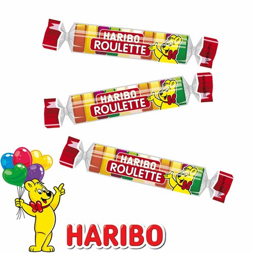 Жевательные конфеты Haribo Конфеты жевательные Haribo Харибо Рулет фруктовый, ассорти 3шт *25 гр, Германия.