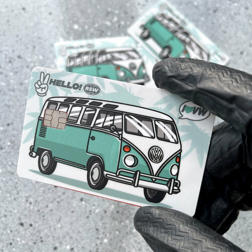 Наклейка на банковскую карту Volkswagen bus T1