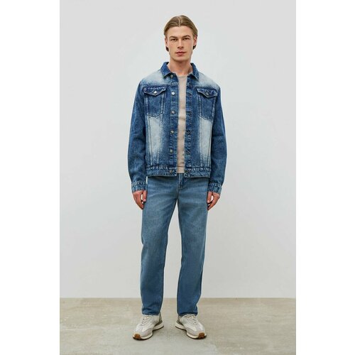 фото  куртка-рубашка baon, демисезон/лето, силуэт свободный, карманы, размер 46, голубой