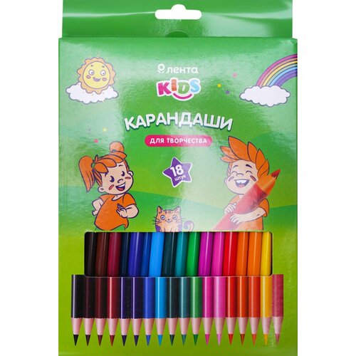 Набор цветных карандашей лента 18 цветов - 10 упаковок
