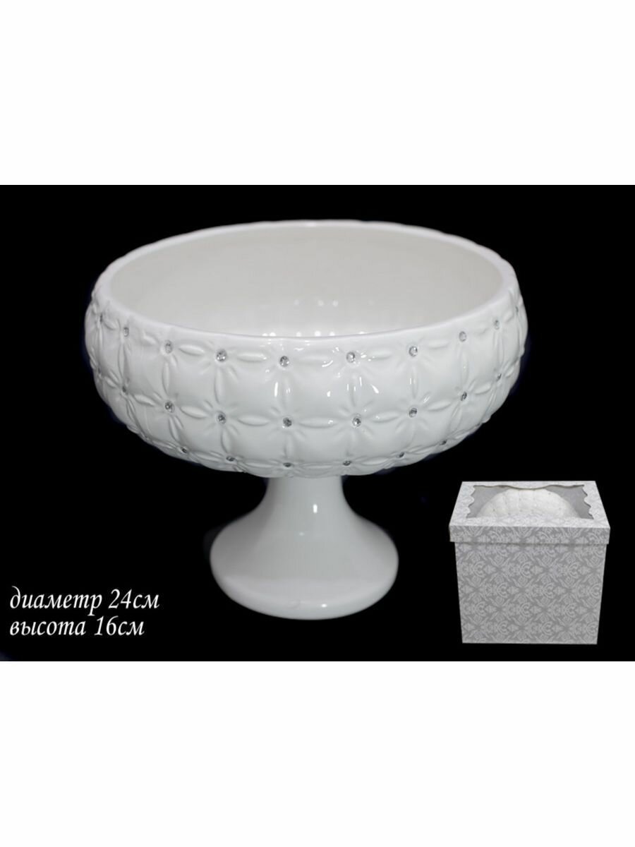 фото Фруктовница 24см на ножке северное сияние