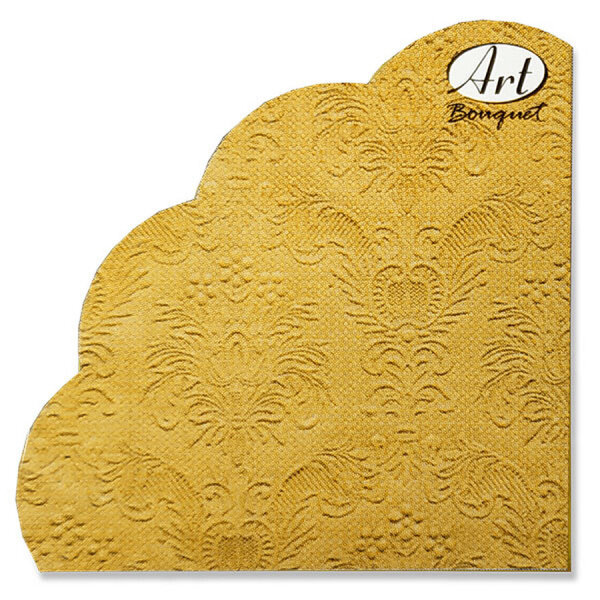 Салфетки бумажные Art Bouquet Rondo золотые 3 слоя 32см 12шт - фото №6