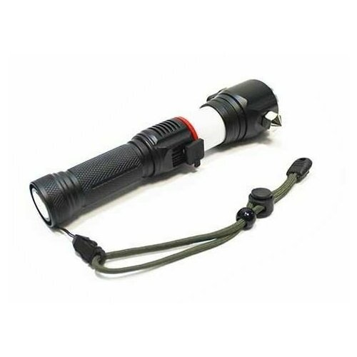 фото Фонарик металлический огонь h-881-p70 зум, мигалка, usb out, мультифункциональный, 18650