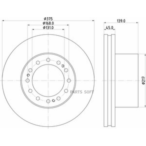 DON CVD611 Диск тормозной SAF (375x45мм) (1.) DON