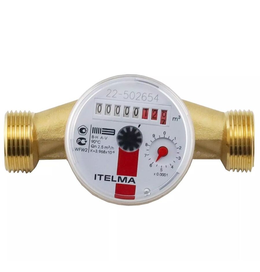 Ителма Счетчик горячей воды ГВС ДУ-20 L=130 без КМЧ WFW20.E130