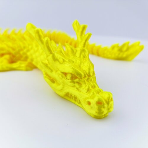 Подвижный дракон - игрушка-антистресс 45см шелковый желтый