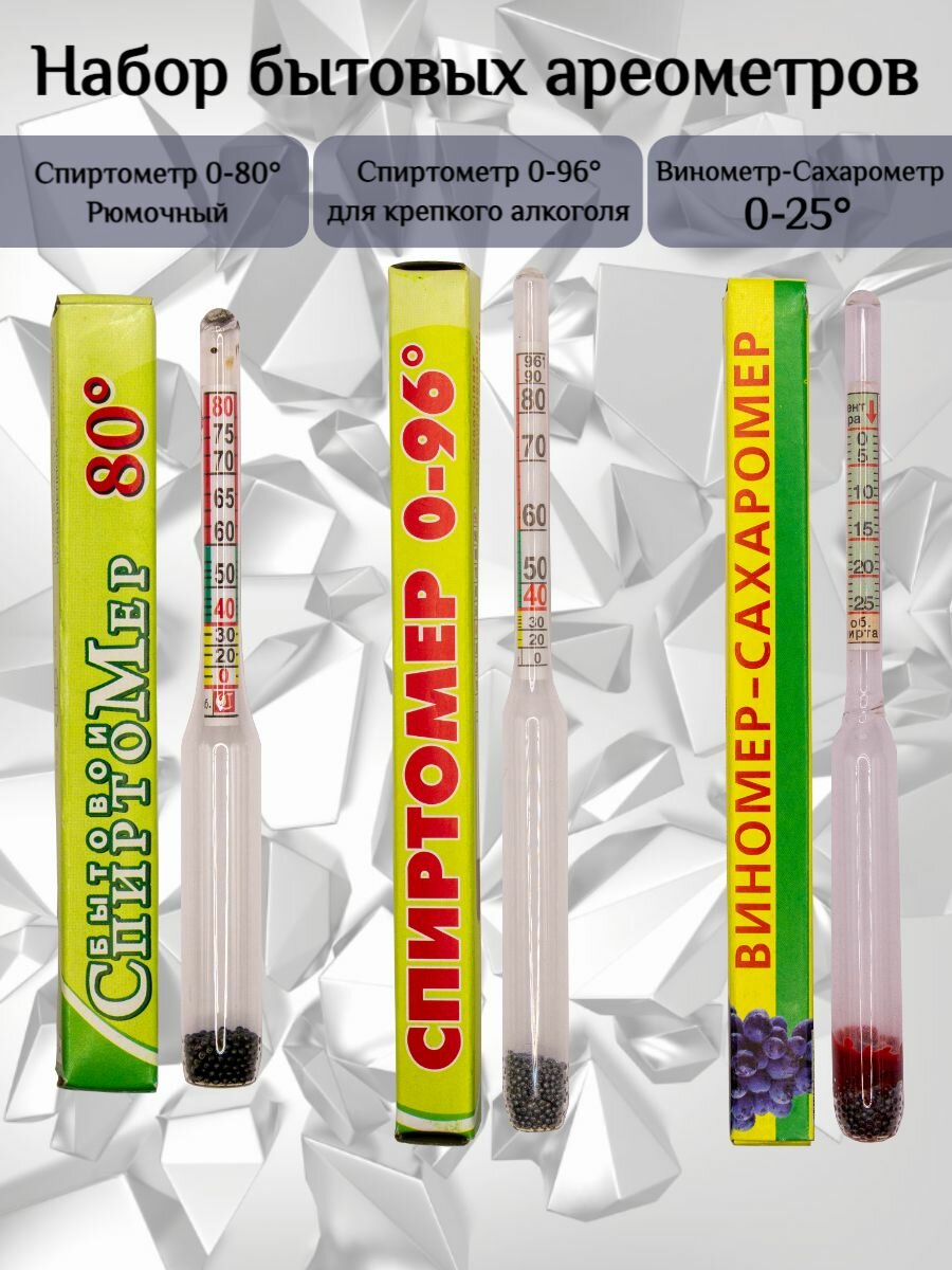 фото Спиртометр для самогона вина Виномер сахаромер бытовой набор