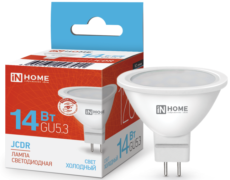 фото Лампа светодиодная GU5.3 IN-HOME 14W 6500K холодный свет 1260Лм 4690612047911