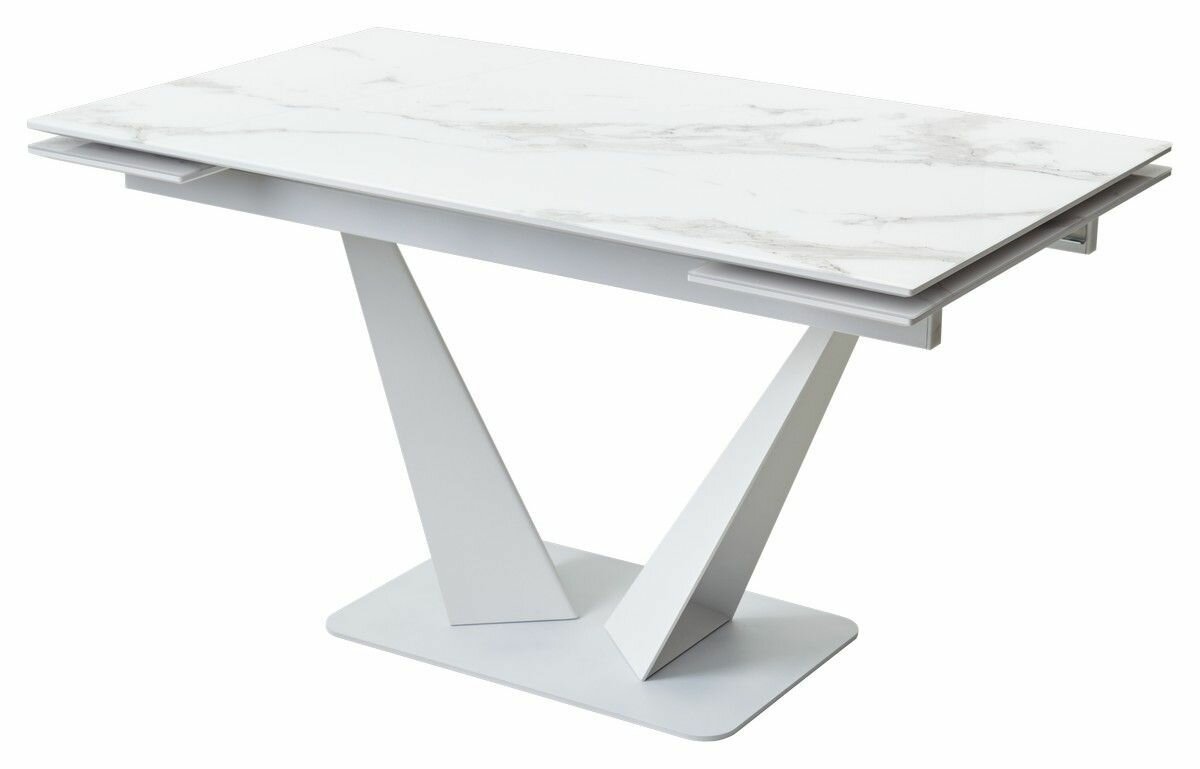 фото Стол М-City Ниагара 140 стекло белый мрамор, стекло / белый