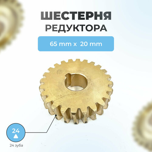 Шестерня редуктора шнека снегоуборщика 20мм*65мм, 24 зуба